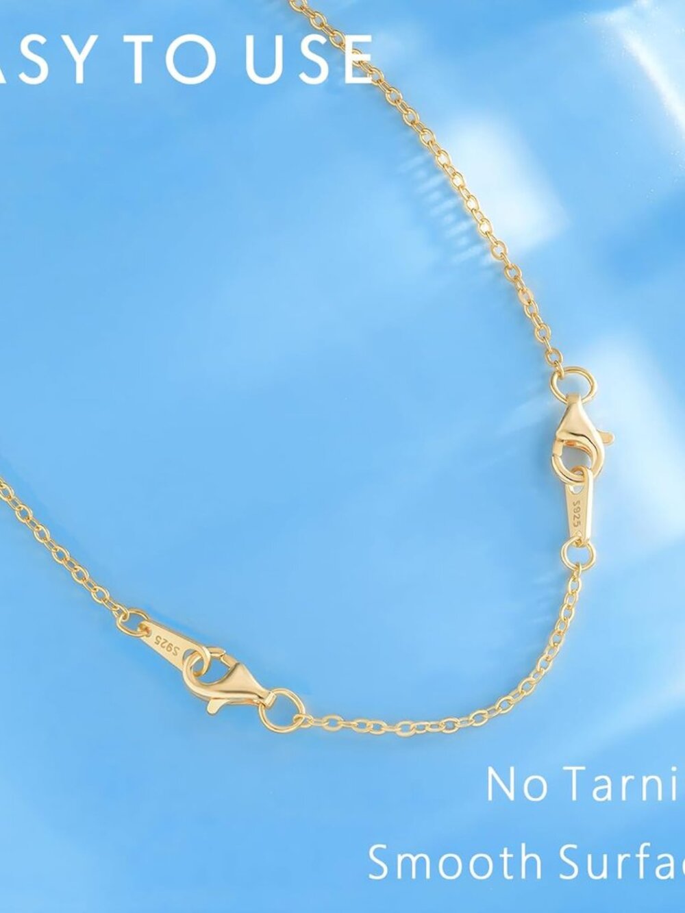 Gold Necklace Extender 14K Gold Plated Durable Necklace Extender, 925 Sterling S - Picture 6 of 7